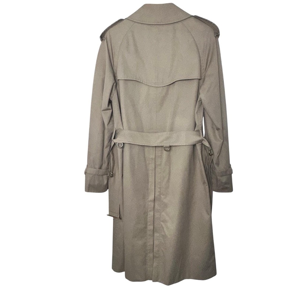 Burberrys Trench Coat 42 Long Khaki Good Vtg Nova Check Made in England‎ Classic - Picture 2 of 16